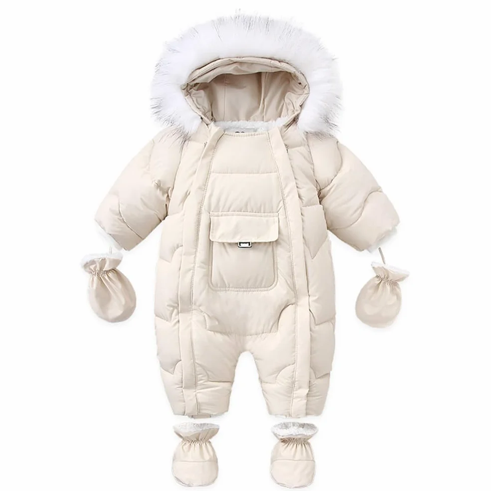 Bebé Niñas Trajes de Nieve Niños con Guantes y Calcetines Mono Impermeable Mameluco de Invierno Chaquetas de Esquí Ropa de Abrigo Antivento
