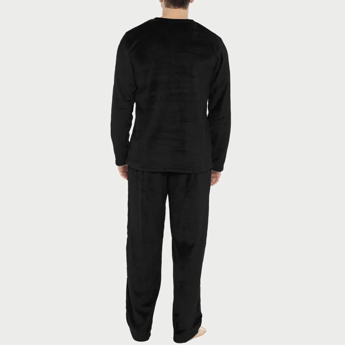 Conjunto de pijama para hombre, diseño de camisa y pantalones, color liso, para el hogar, dos conjuntos de pijama largo y cálido a juego para parejas