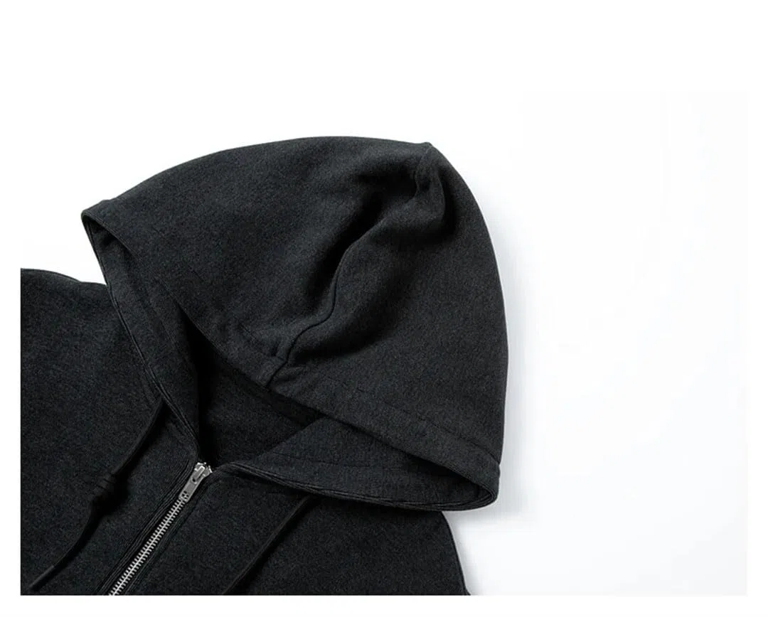 Sudadera con capucha para mujer, de manga larga, con cremallera, simple, holgada