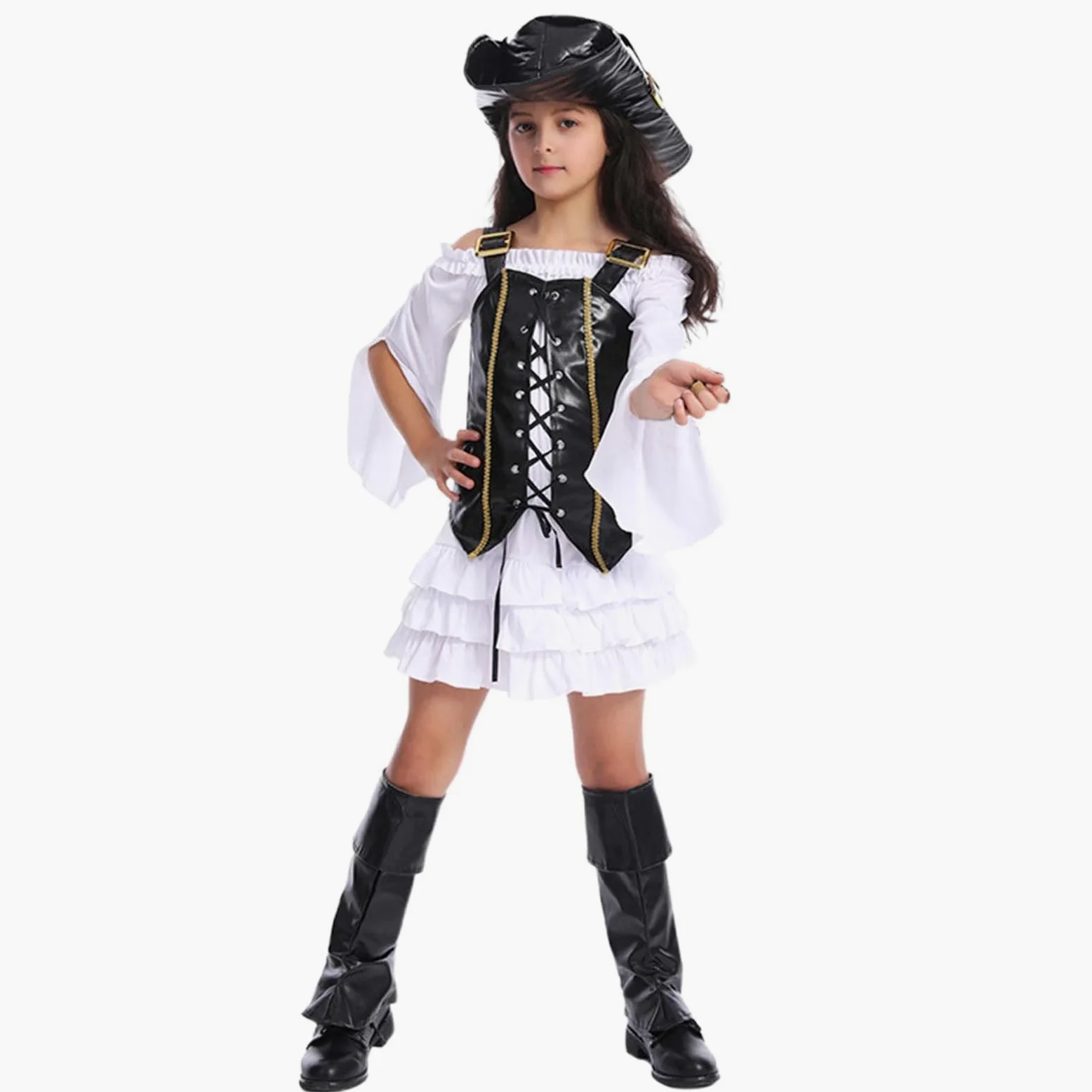 Genérico Disfraz Infantil para Niñas Atuendo Halloween Cosplay Conjunto Disfraces Infantil Camiseta Estampada Pantalón Corto