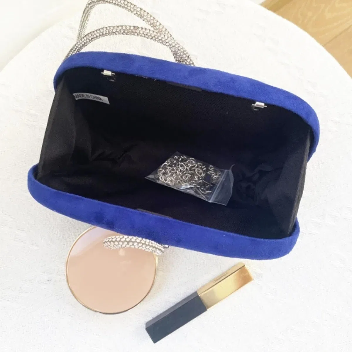 Bolso De Noche Bolso De Mano Elegante De Terciopelo con Diamantes De Imitación para Mujer Bolso De Noche Bolso De Mano para Fiesta Banquete Boda