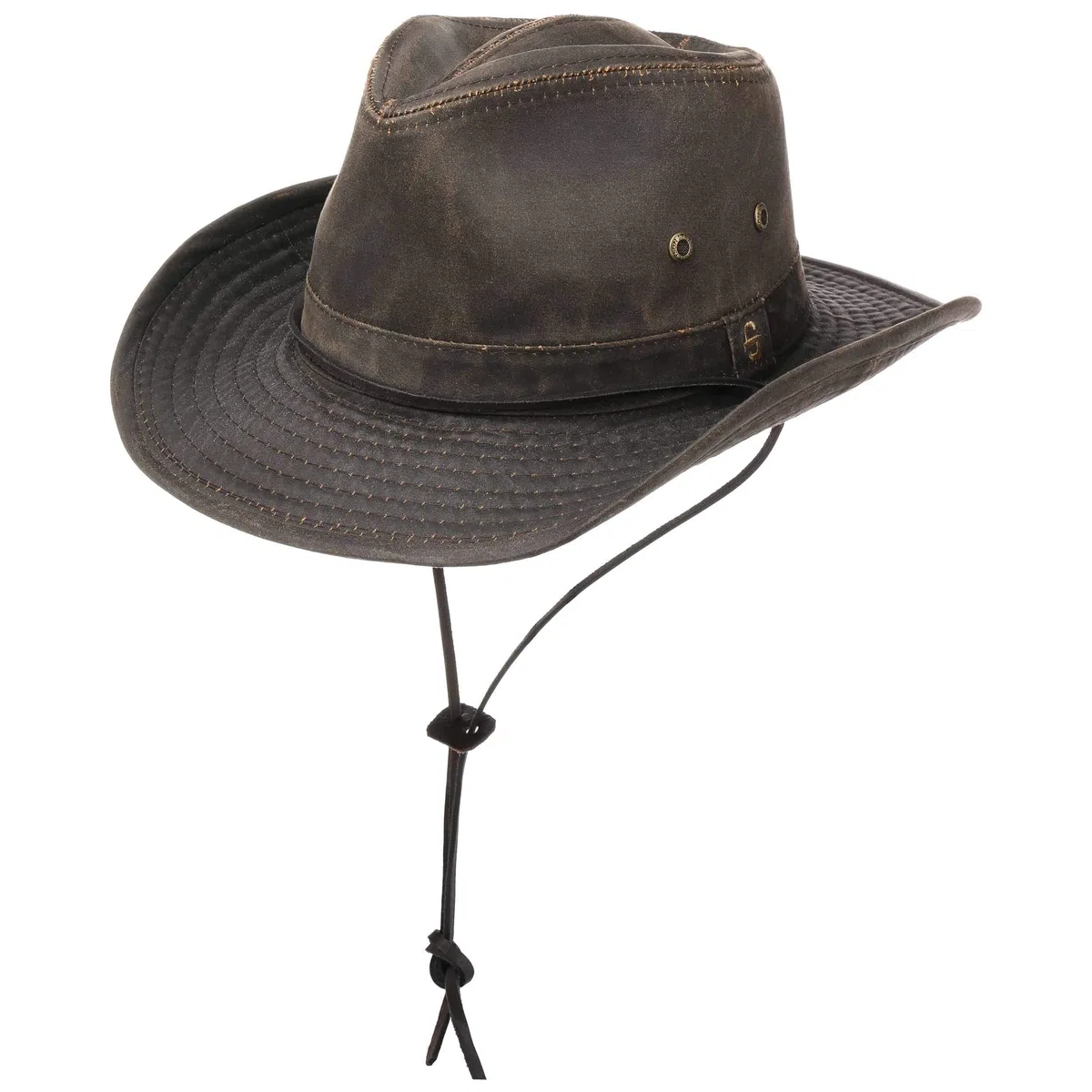 Stetson Sombrero Diaz Western Hat with Chin Strap and Moldable Brim Cowboy Hat UV Protection 40+ Cotton Fabric Washed Design Men Summer Winter