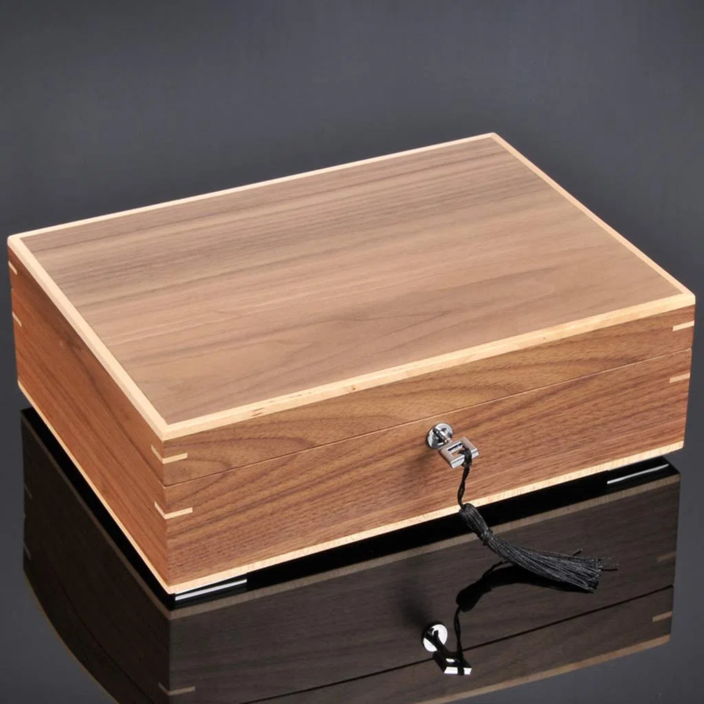Caja para Relojes de Hombre, Organizador de exhibición de Madera con 10 Compartimentos, Estuche de Almacenamiento para Joyas y Pulseras de Mujer con Cerradura metálica.