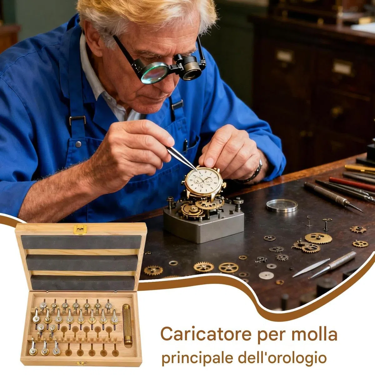 Set de Enrollador de Muelle Real para Relojes Herramientas Para Muelle Real | Kit de Reparación para Relojes de Pulsera Para Reloj De Abuelo Relojero Mantenimiento Reparación Hogar Industria Comer