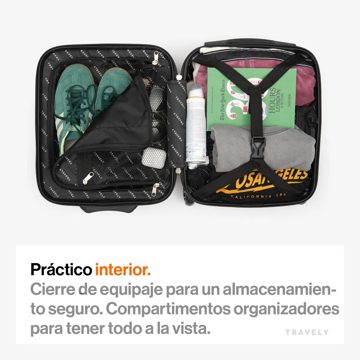 Travely Maleta de Equipaje de Mano 40x30x20cm - Apta para Ryanair, Lufthansa, Eurowings y co.