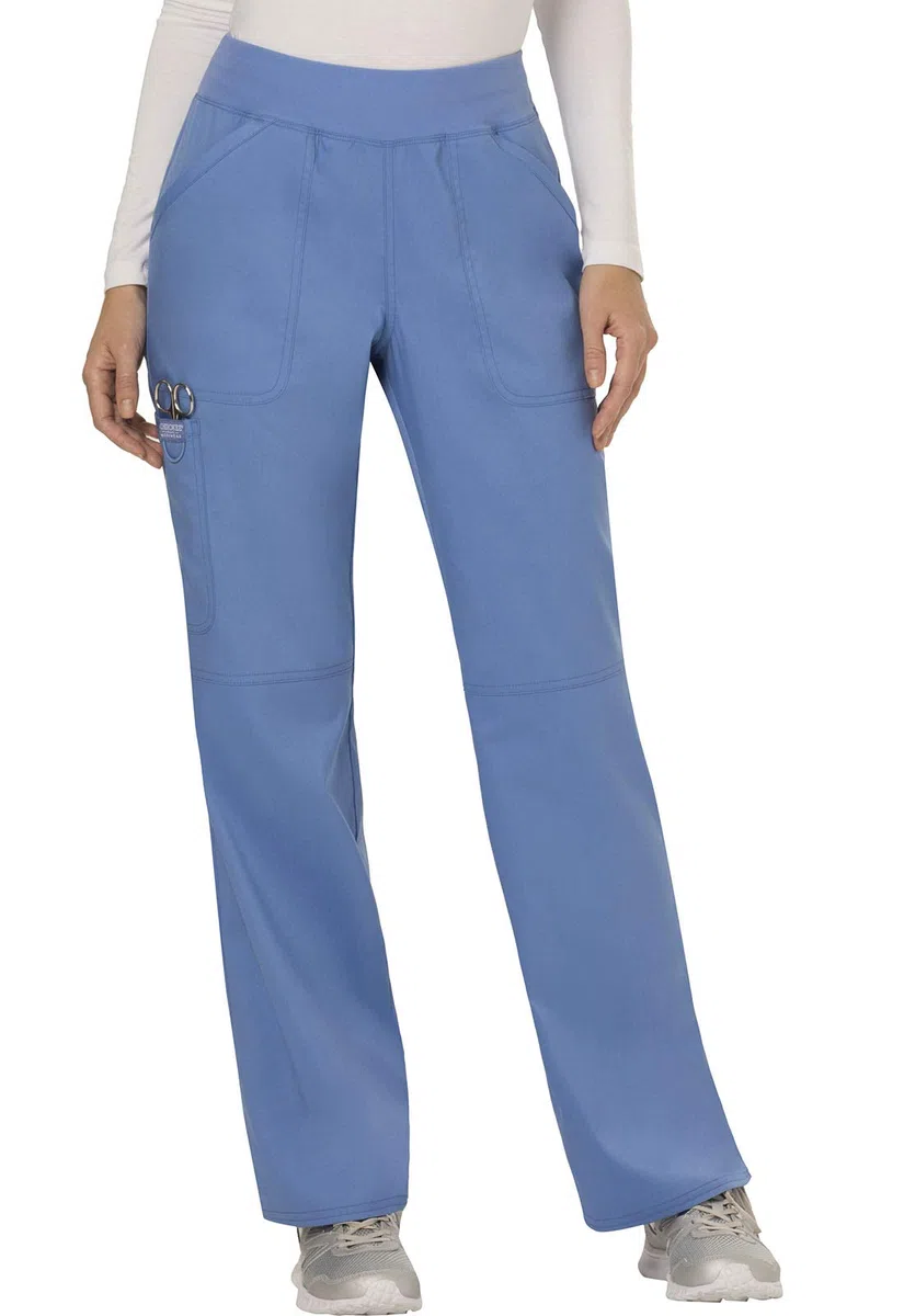 Cherokee Conjunto de uniforme médico para mujer, ajuste clásico moderno WW610 con pantalón de pierna recta de tiro medio, WW110, Ciel - S Top/M
