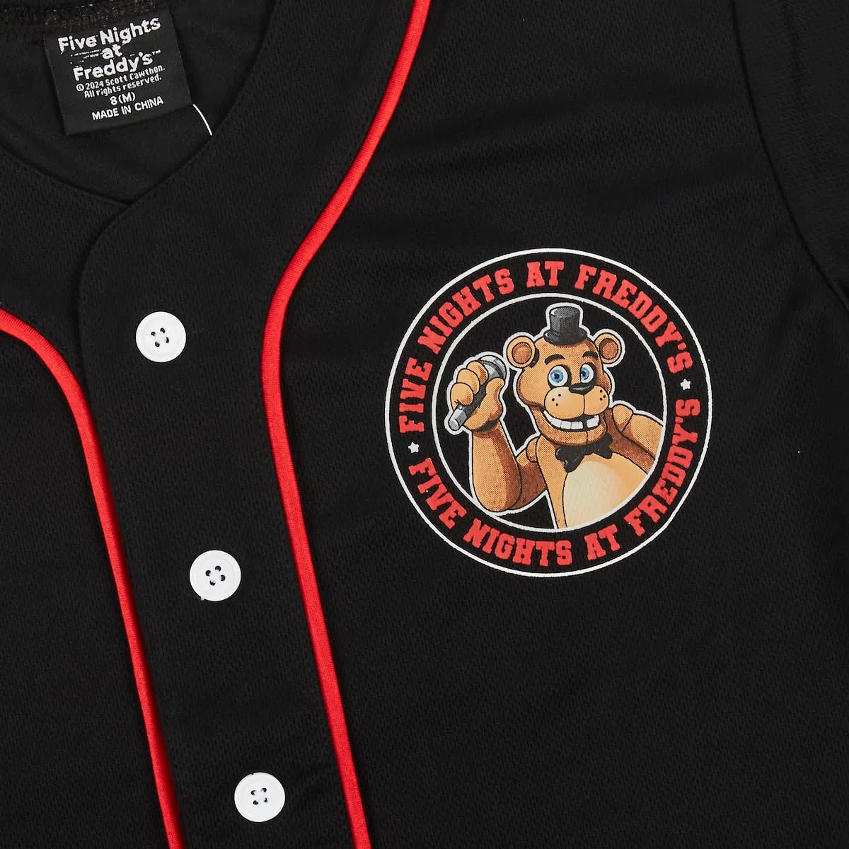 Five Nights at Freddy's Freddy - Juego de 2 camisetas de béisbol negras y camiseta de manga corta para niño