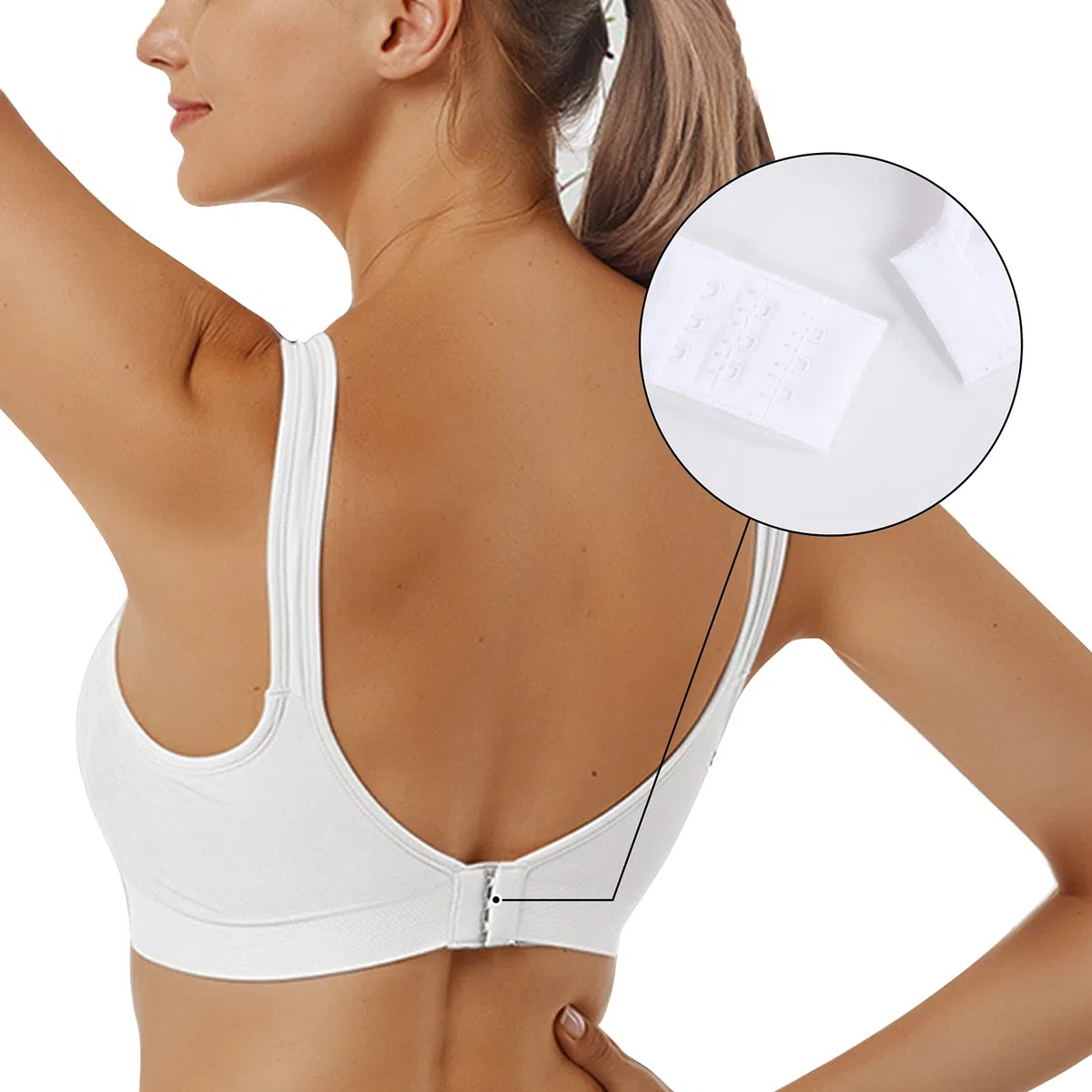 Vertvie Sujetador Deportivo Mujer 1/2/3 Piezas sin Aros con Almohadillas Sujetadores Cómodos para Diario Ejercicio Yoga Dormir(C-3*Blanco,M)