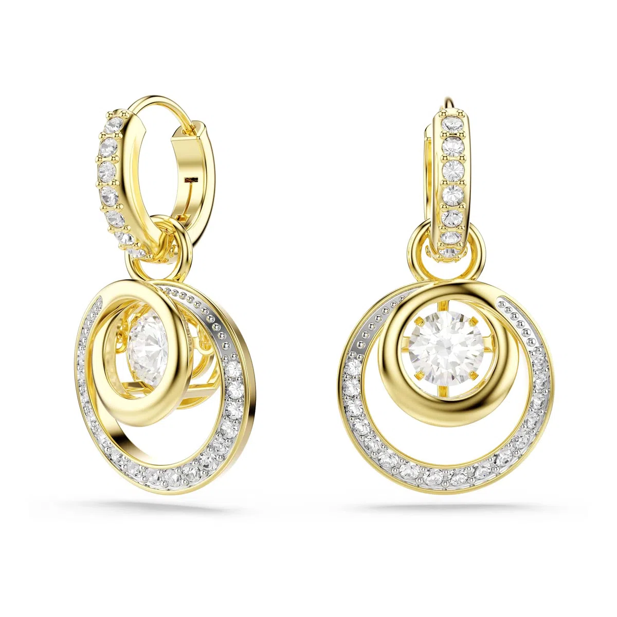 Swarovski Hyperbola Collezione, Taglio rotondo, Bianco, Placcato tonalità oro