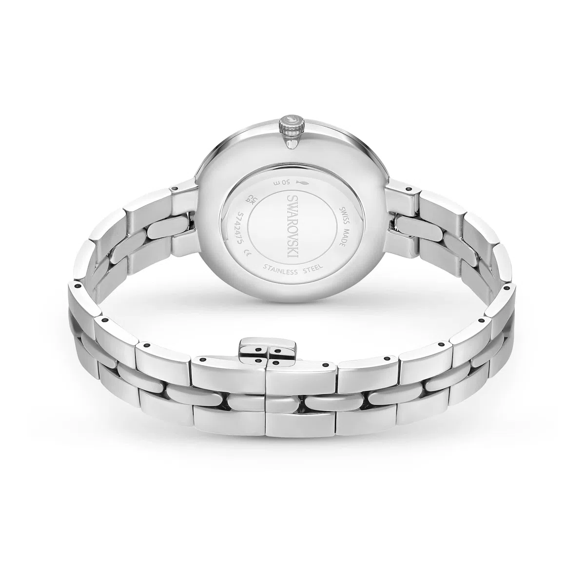 Swarovski Cosmopolitan Collezione Orologio, Swiss Made, Bracciale in Metallo, Tonalità Argento