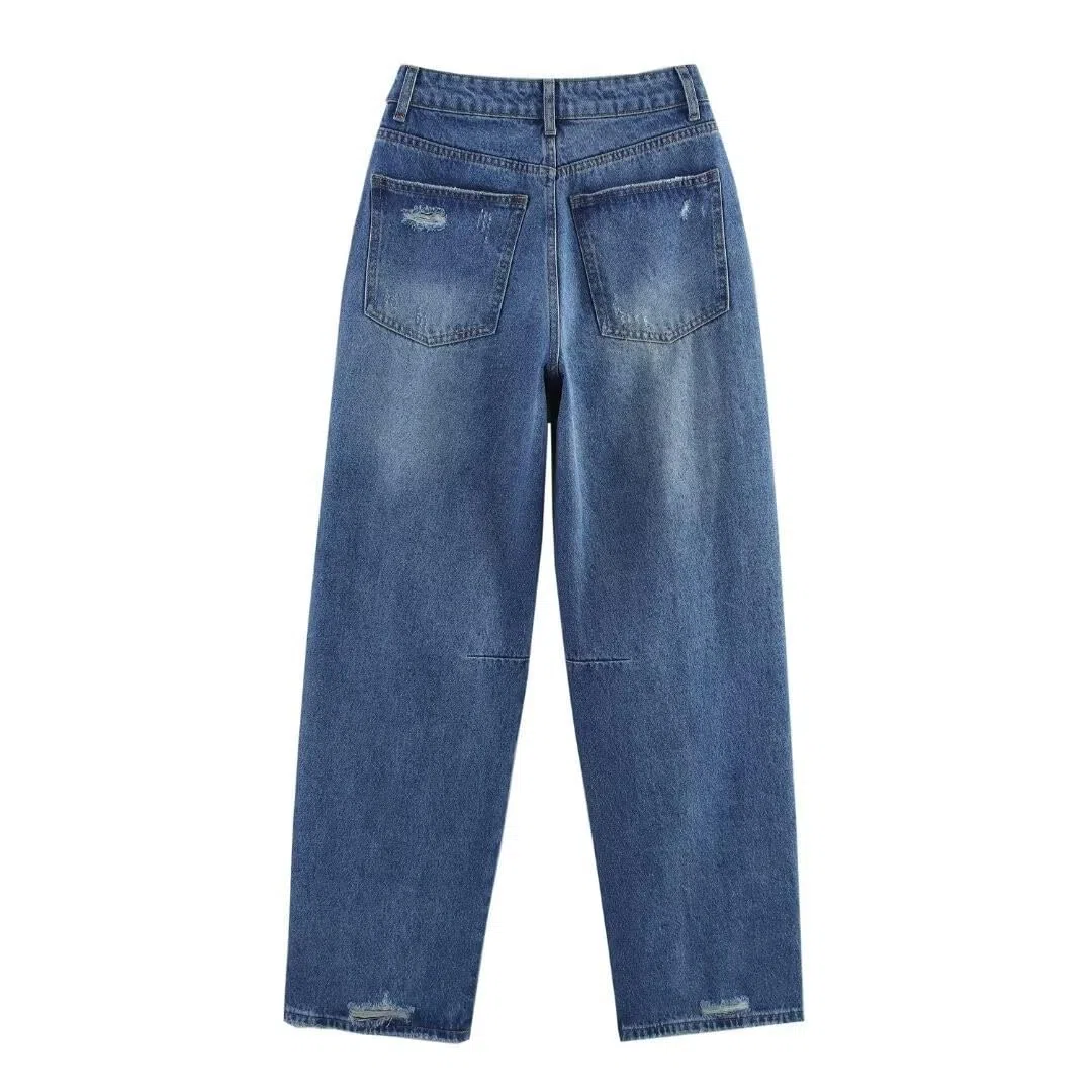 Ropa Mujer Vaqueros Elasticos Tejanos Ancho Pantalón Tallas Grandes Invierno Jeans Pantalones Ligero Baggy Casual Rectos Primavera
