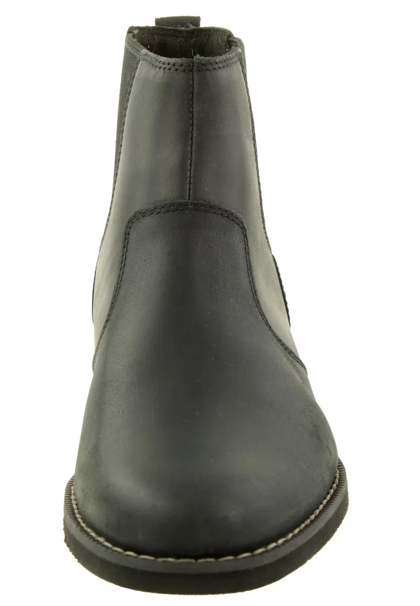 Timberland Woodhull - Botas Chelsea de piel para hombre, color negro de grano completo