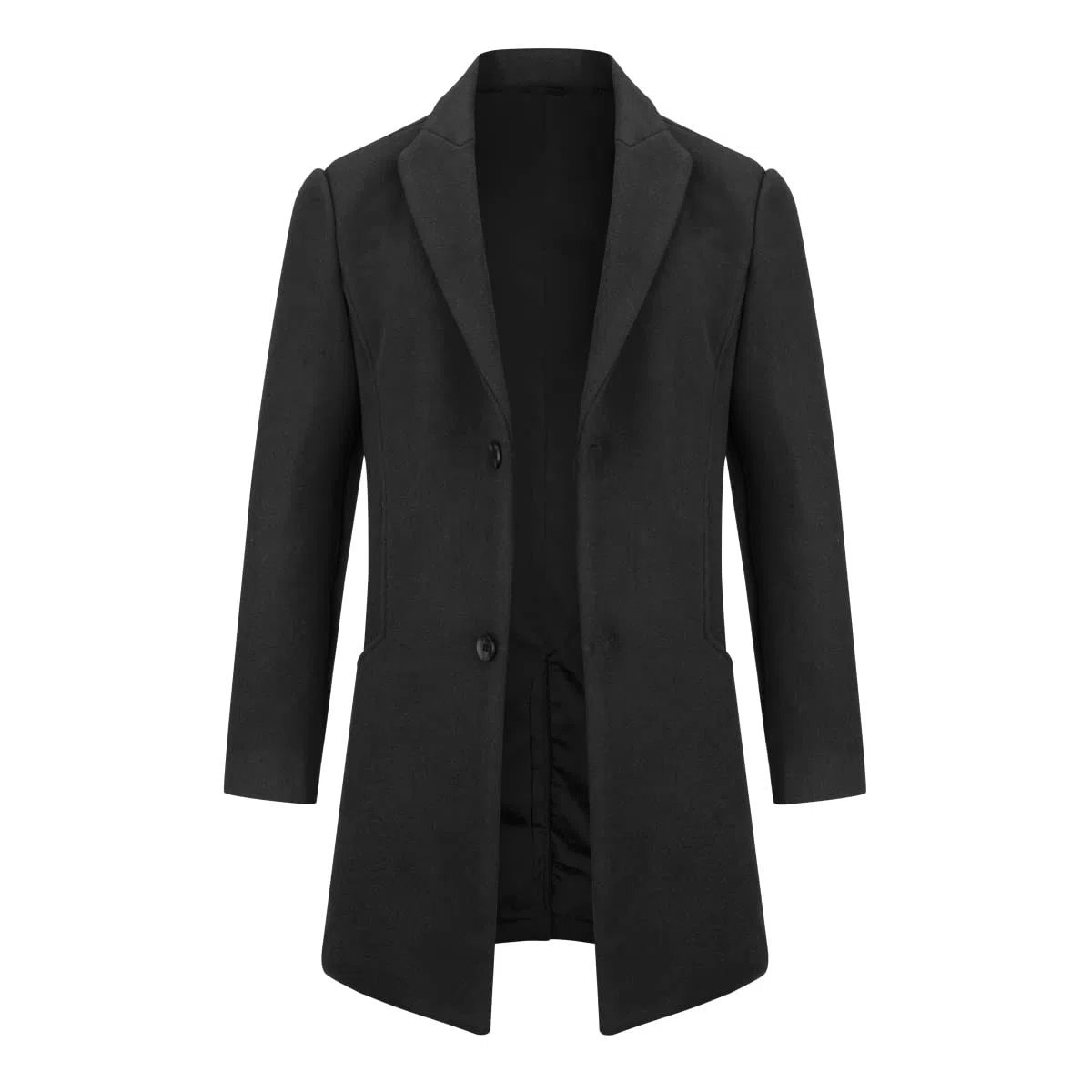 Allthemen Abrigos Hombre Chaqueta de Lana Invierno Larga Trench Coat Hombre Caliente Slim Dos Botones Abrigo Parka A Prueba Viento