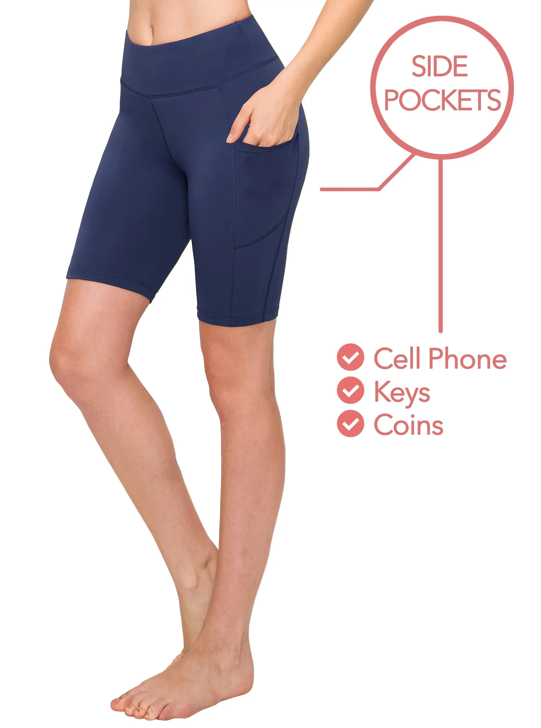 Pantalones cortos de ciclismo de cintura alta para mujer, Ropa Deportiva, Pantalones de yoga para entrenamiento atlético, control de barriga, elásticos, para correr - Rosa - Large