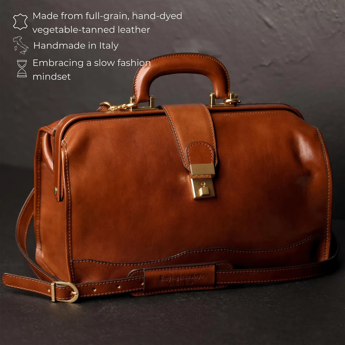Time Resistance Bolso de Médico de Piel - Bolso de Mano de Piel Estilo Vintage - Maletín de Piel para Hombre y Mujer