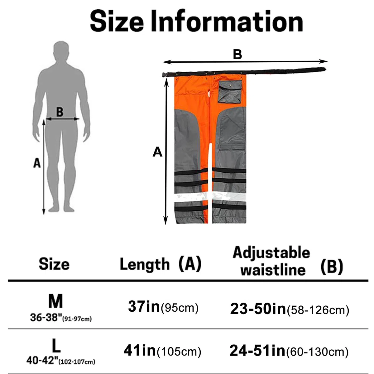 Pantalones de Motosierra de 9 Capas Cortados para protección, Pantalones Protectores para Motosierra para Hombre, Envoltura, Naranja Motosierra Chap para Cortar y Registrar silvicultura(M)