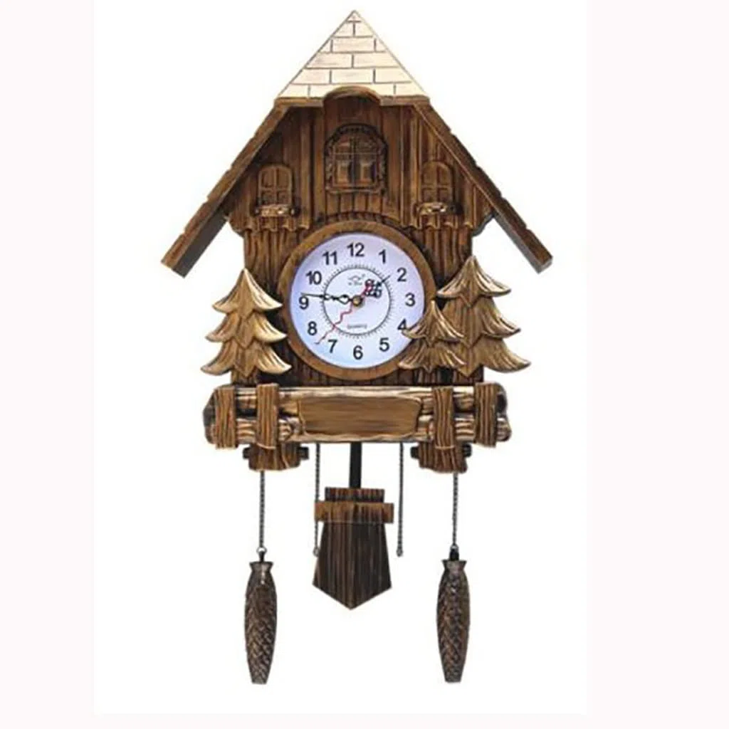Reloj de Cuco Moderno para Sala de Estar, Reloj de Pared, Despertador de 20 Pulgadas, Reloj de Bolsillo oscilante de Calidad, Moderno, con indicación horaria Breve.