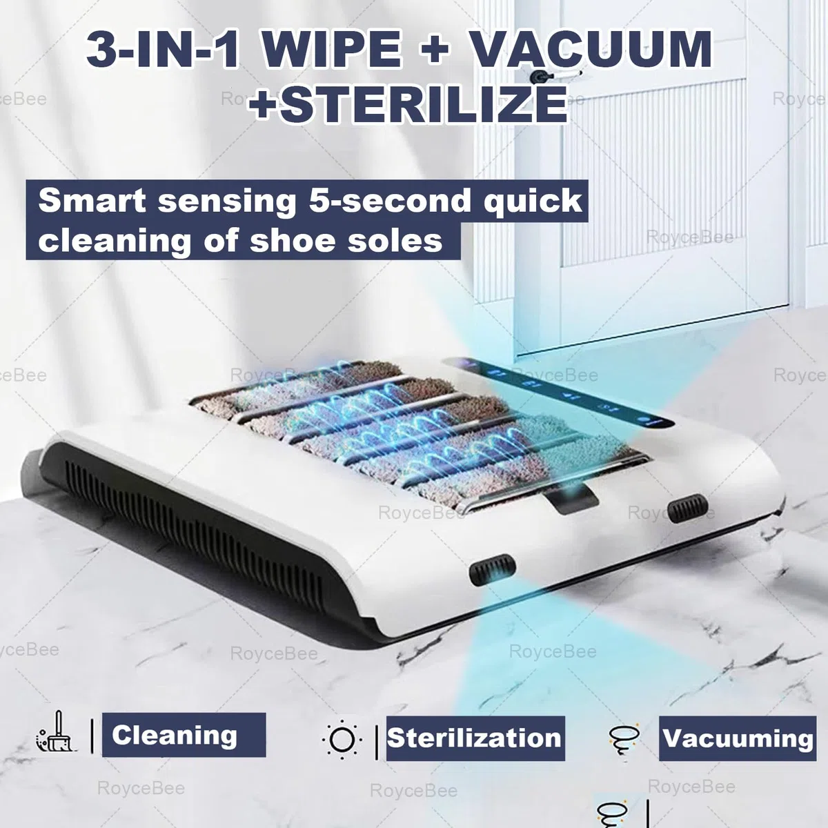 Pulidora automática de zapatos y limpiador de suelas con succión de 1000 Pa, limpieza sin agua para tenis y tacones altos, ideal para el hogar, la oficina y la entrada del hotel