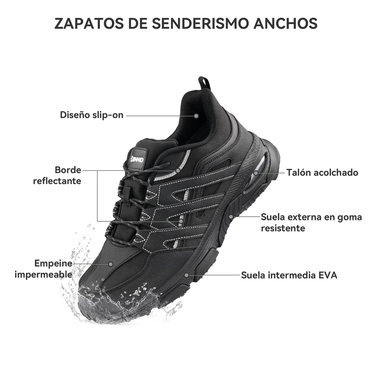 Zapatos de Senderismo Mujers Impermeables Ancho Bajo Zapatillas Trekking Botas Montaña Camping Ligeros Air Cushion