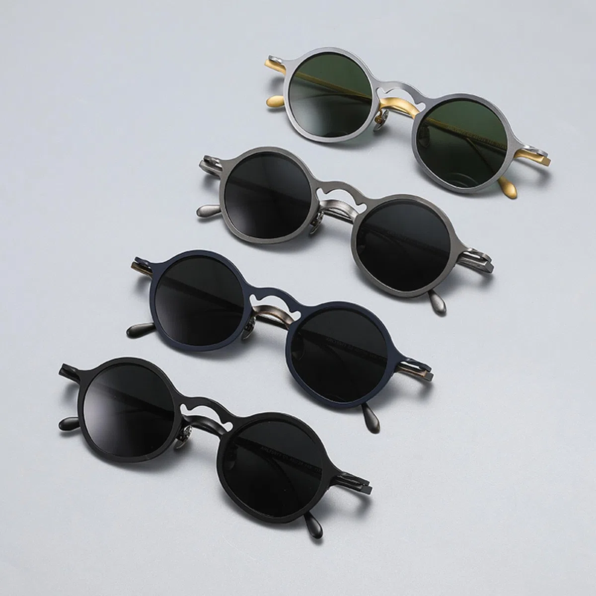 Montura de gafas de titanio puro con clip magnético 2 en 1 vintage para hombre, gafas polarizadas retro