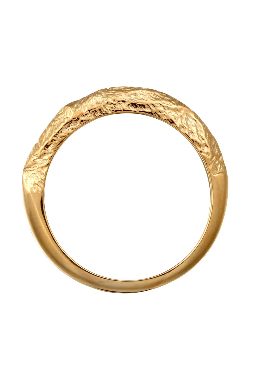 Kuzzoi Anillo para hombre con diseño martillado (3 mm) de plata de ley 925 chapada en oro macizo para hombre, talla 60 – 66, 0601652125