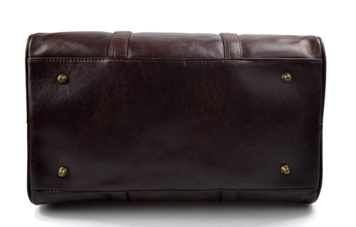Bolsa de viaje pequeño bolsa cabina cuero bolso hombres mujeres bolso deportivo bolso de mano bolso de espalda en cuero maletín marron oscuro