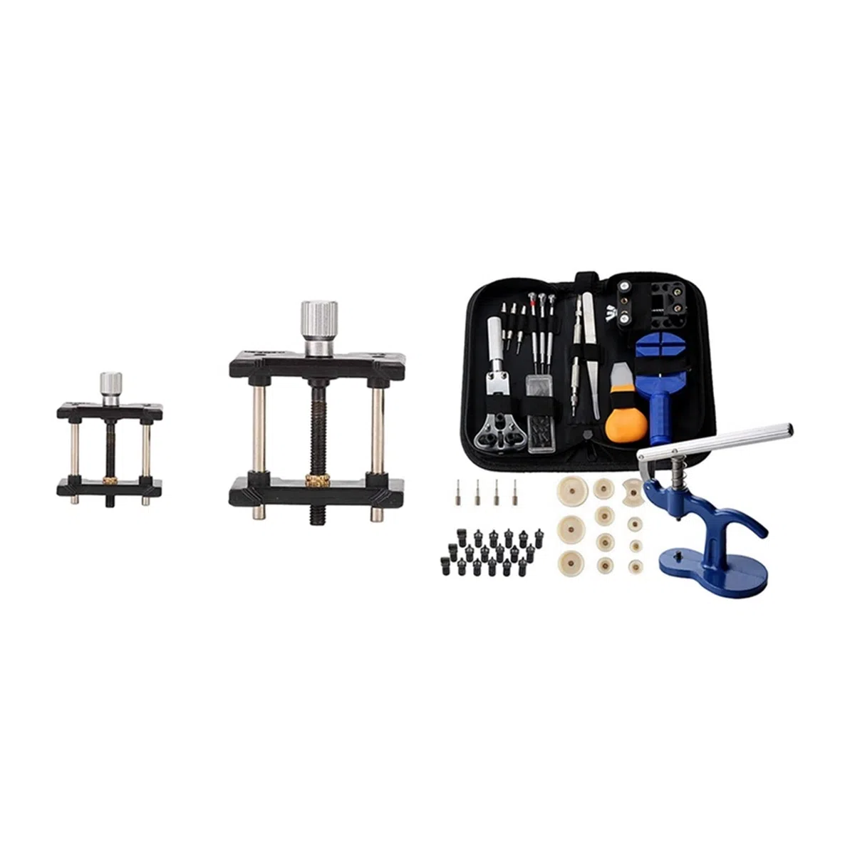 2 unids/set soporte de movimiento de reloj base fija multifunción con kit de herramientas de reparación de reloj profesional Herramientas de reloj Kit de herramientas de reparación de relojes