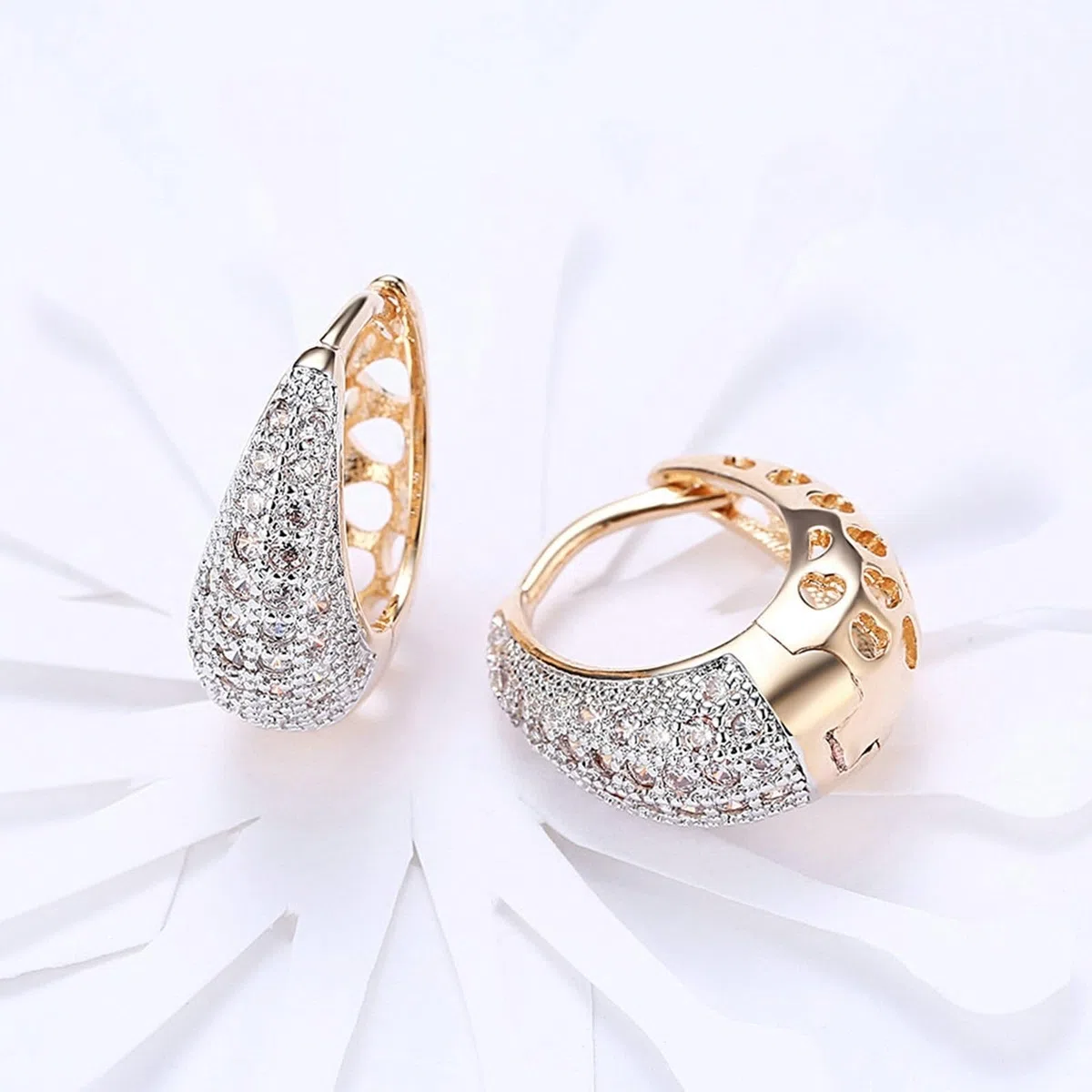 Pendientes de oro auténtico para mujer, oro amarillo 585, 14 K, moissanita, clásicos, pendientes de aro para mujer, pequeños