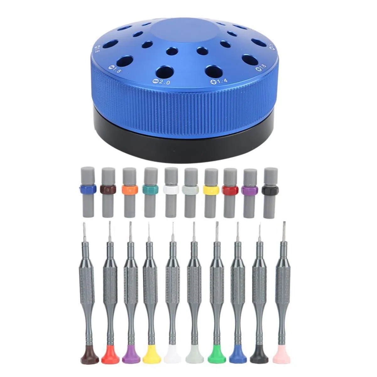 10 Pieces Kit Reparación Relojes Organizador Cilíndrico stornillador Micro Portátil Herramienta para Relojeros