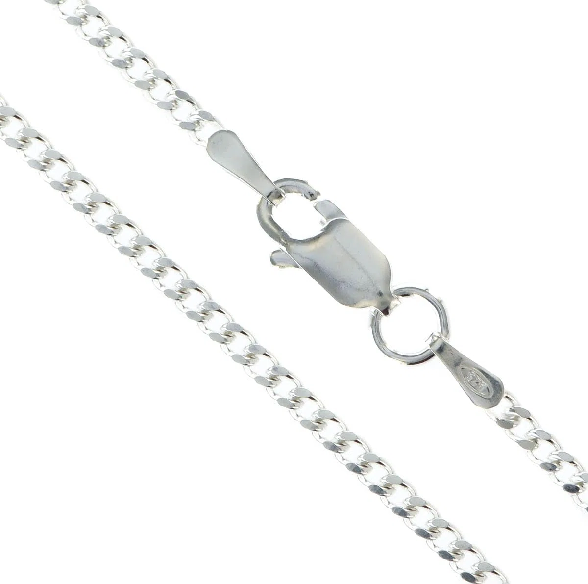 Collar de cadena fina de plata de ley de 2 mm, 40,6 a 61 cm, en caja de regalo