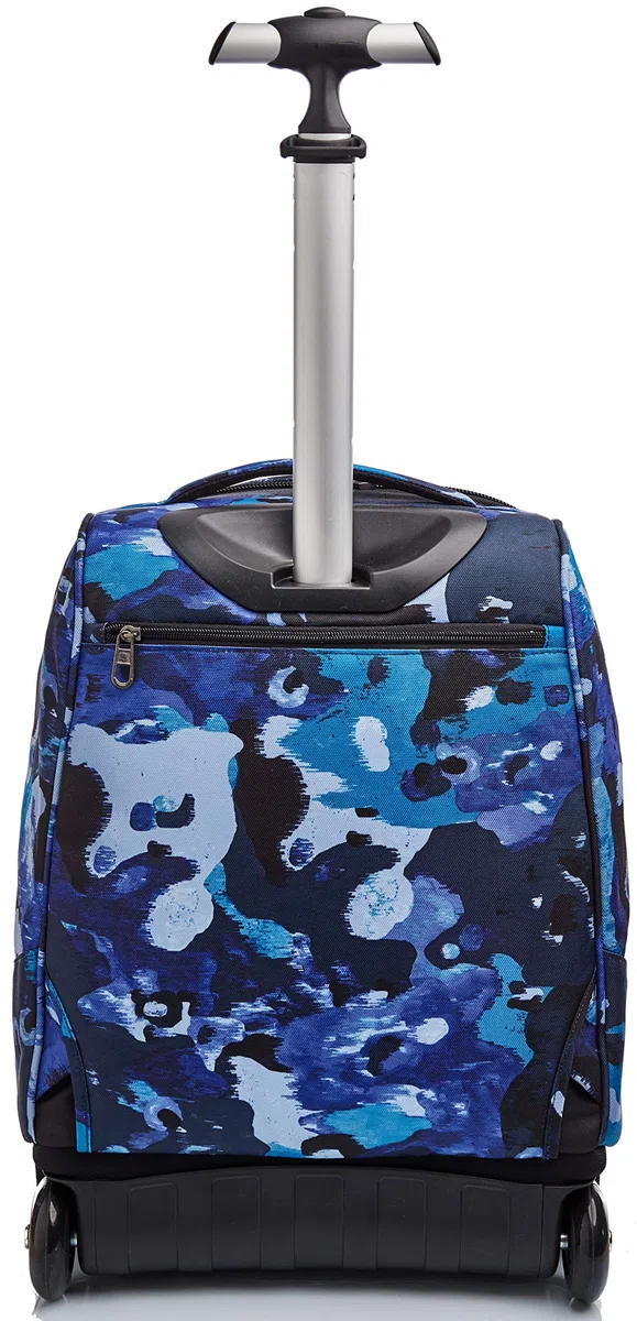 Invicta Mochila con Ruedas CAMO SHADE, Azul Camuflaje - Mochila 2 en 1, Mochila Escolar con Carro, Crossover System - Bolso Escolar Niños, Niñas y Adolescentes, Unisex - Maxi Capacidad
