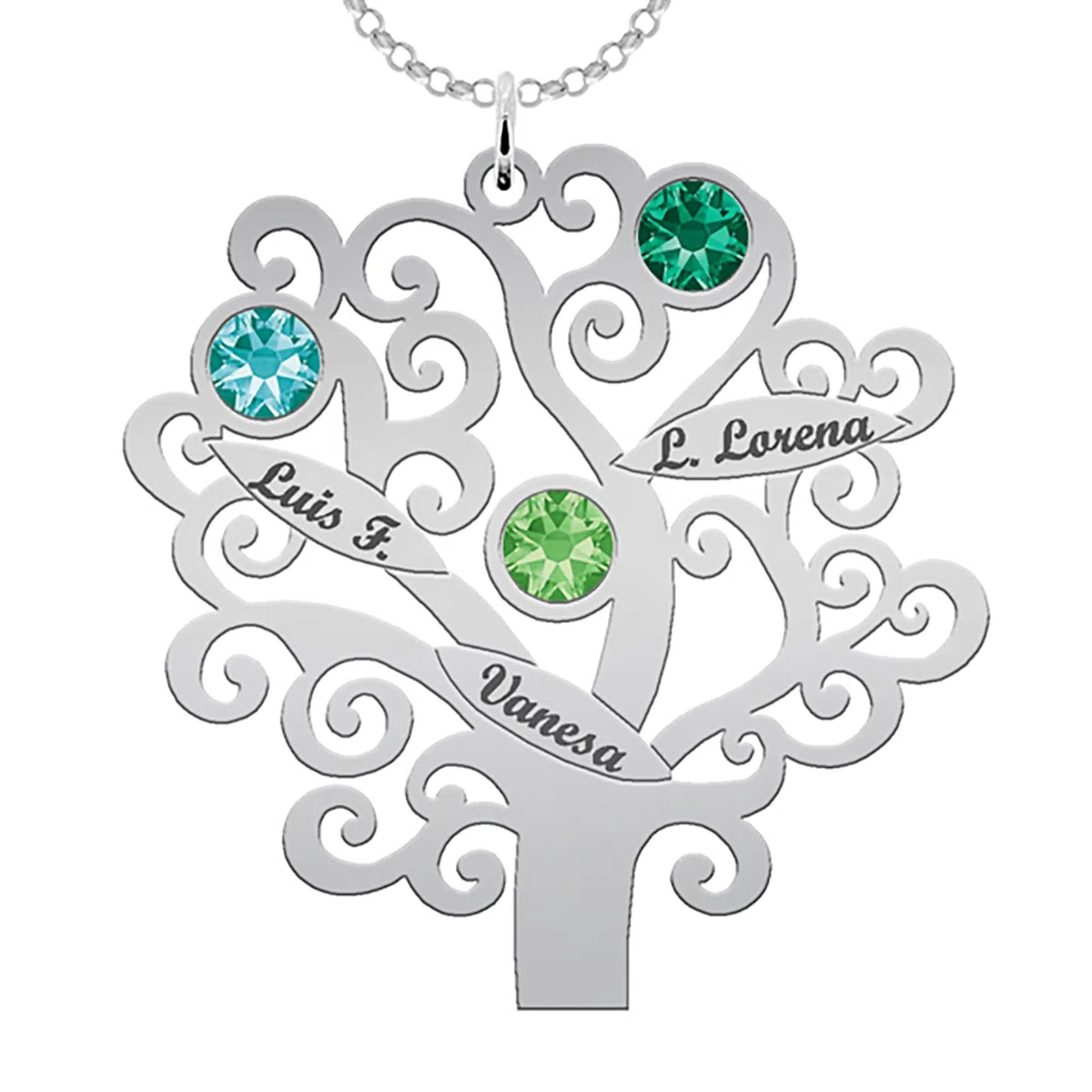 Collar Árbol de la Vida para Mujer Plata de Ley - Regalo Original para Madres y Abuelas donde incluir Nombres de su familia, hasta 5 nombres