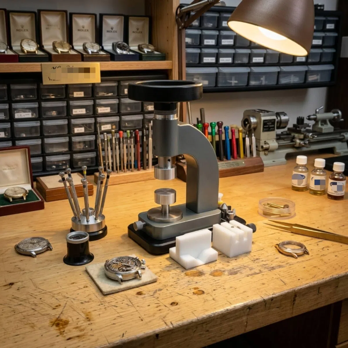 de Reparación de Relojes Herramienta de en 1 con Apertura de Caja de Cubierta y Extracción de Pulsera Organización Eficiente, Gris