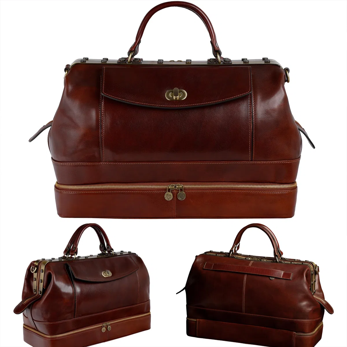 Time Resistance Maletín Médico Profesional de Cuero, Maletín de Médico Estilo Vintage, Ideal para Doctores y Enfermeras, Bolso Hombre de Cuero