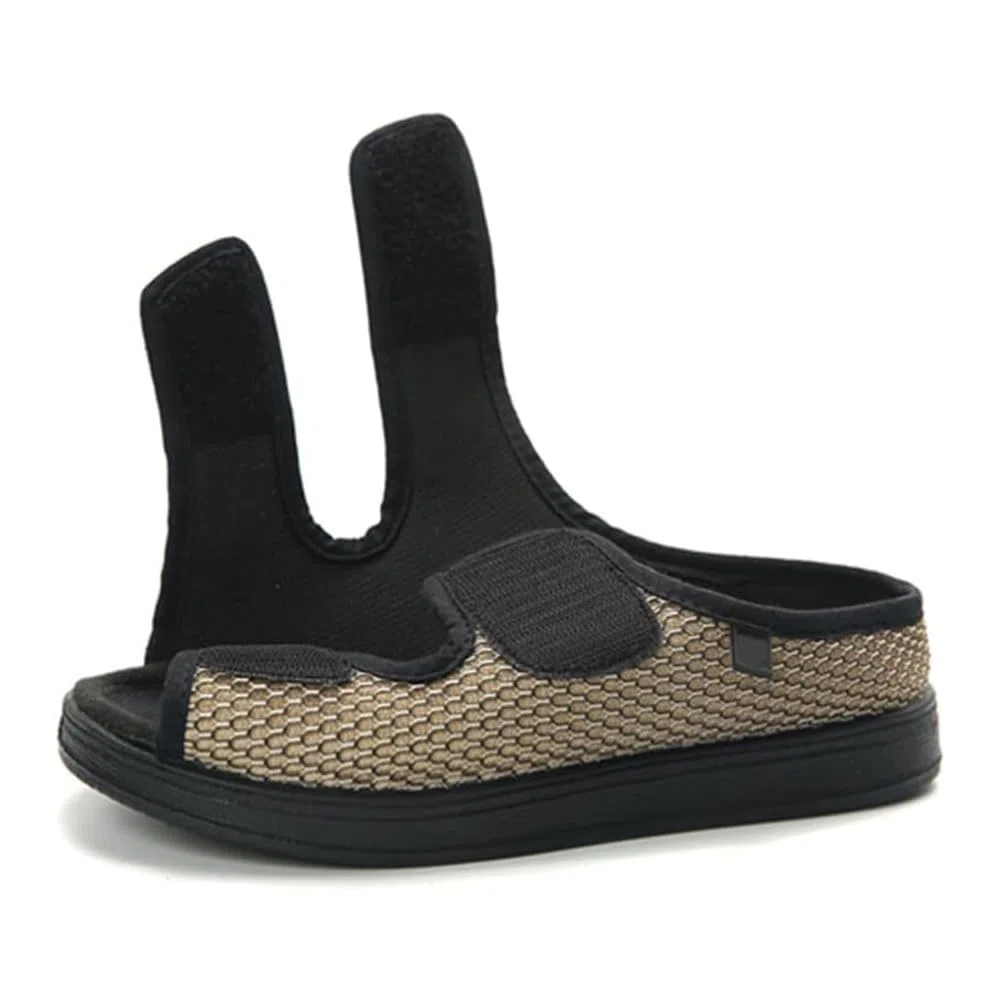 Genérico Zapatillas para diabéticos extra anchas, sandalias con velcro, ajuste ancho, plantilla extraíble, para pies hinchados, zapatillas de casa