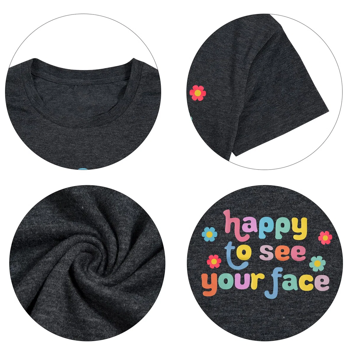 MOUSYA Camiseta para profesora con texto en inglés "Happy to See Your Face"