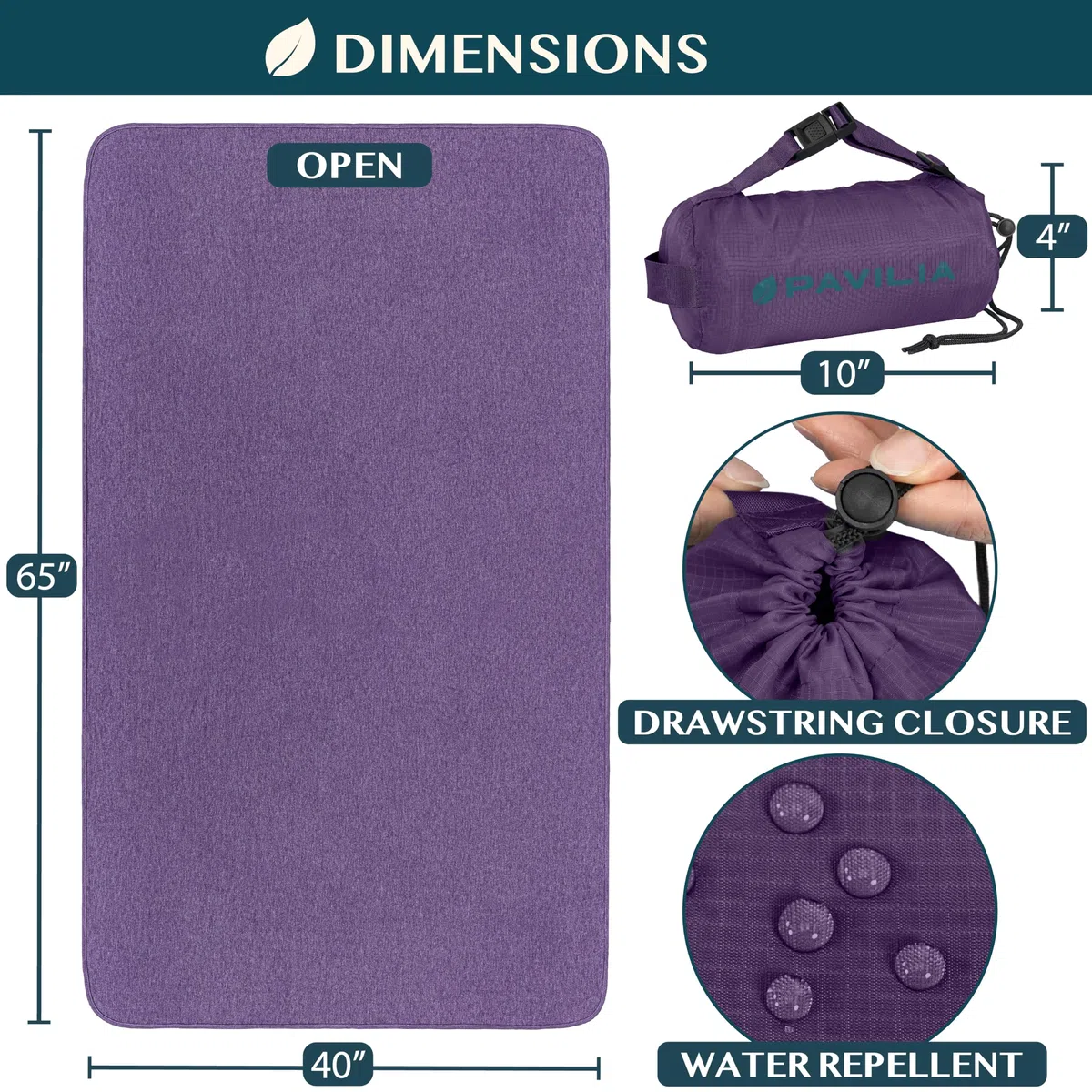 PAVILIA Manta de Viaje compacta con Bolsa, Manta Suave y Plegable para niños y Adultos, artículos Esenciales de Vuelo de Campamento, Accesorios de Regalo para viajeros, Correa de Mochila de Equipaje,