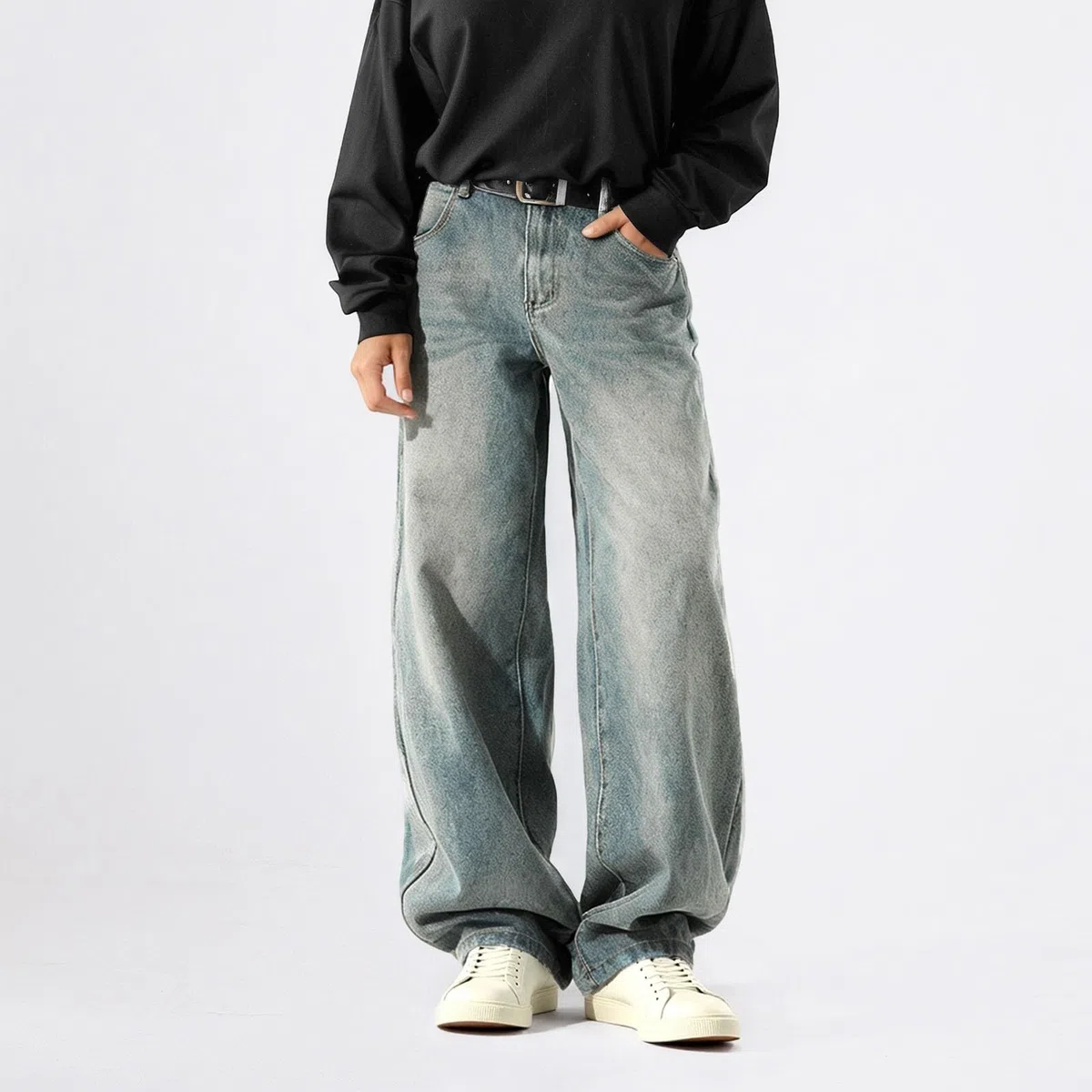 Pantalon Vaquero Mujer Vaqueros Elasticos Pantalones Baggy Tejanos Ligero Tallas Grandes Anchos Pantalón Rectos Ropa Casual Invierno Primavera Jeans