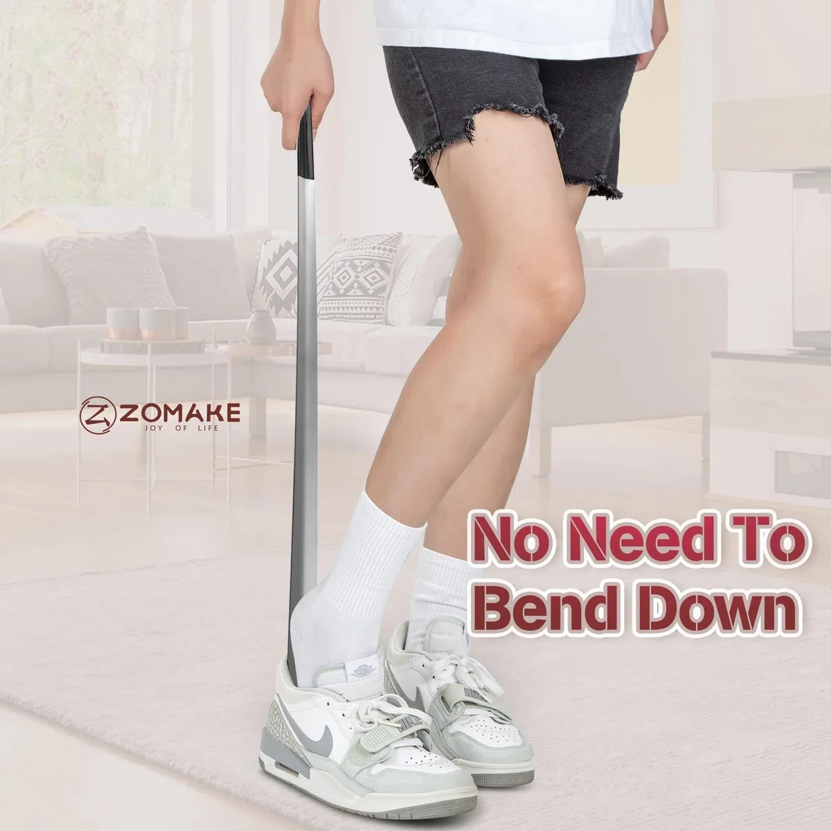 WNBFTTK Calzador Cuchara for zapatos de 72 cm, acero inoxidable, con mango extra largo, for personas mayores embarazadas, larga, fuerte y flexible, ayuda for levantar