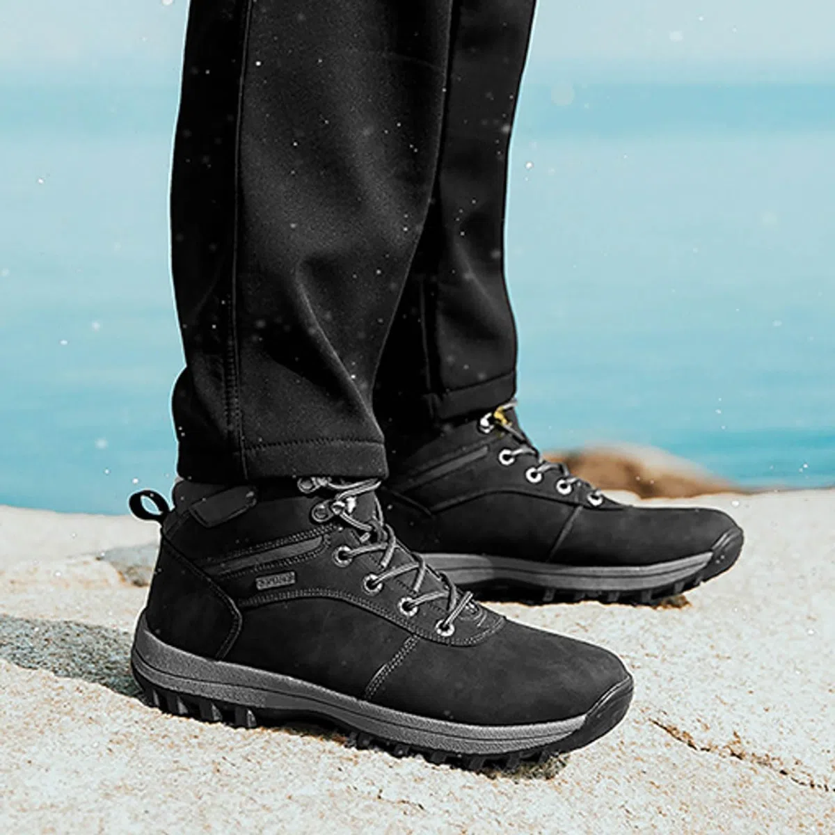 Ocio Temporada fría, Nieve algodón Acolchado, Botas Altas, Zapatos Transpirables para Estudiantes y Adolescentes, Hombre, Antideslizantes y cálidos para el frío_2