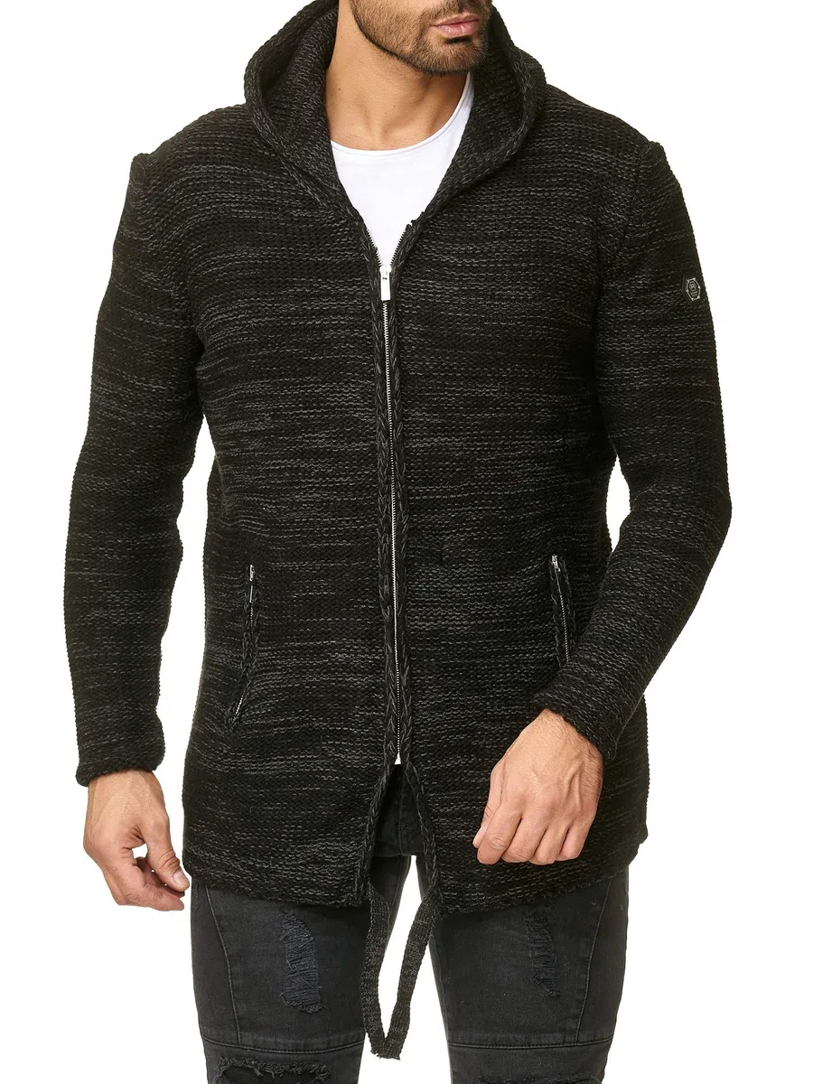 RED BRIDGE Hombres Cárdigan Sudadera con Capucha Invierno Chaqueta de Punto