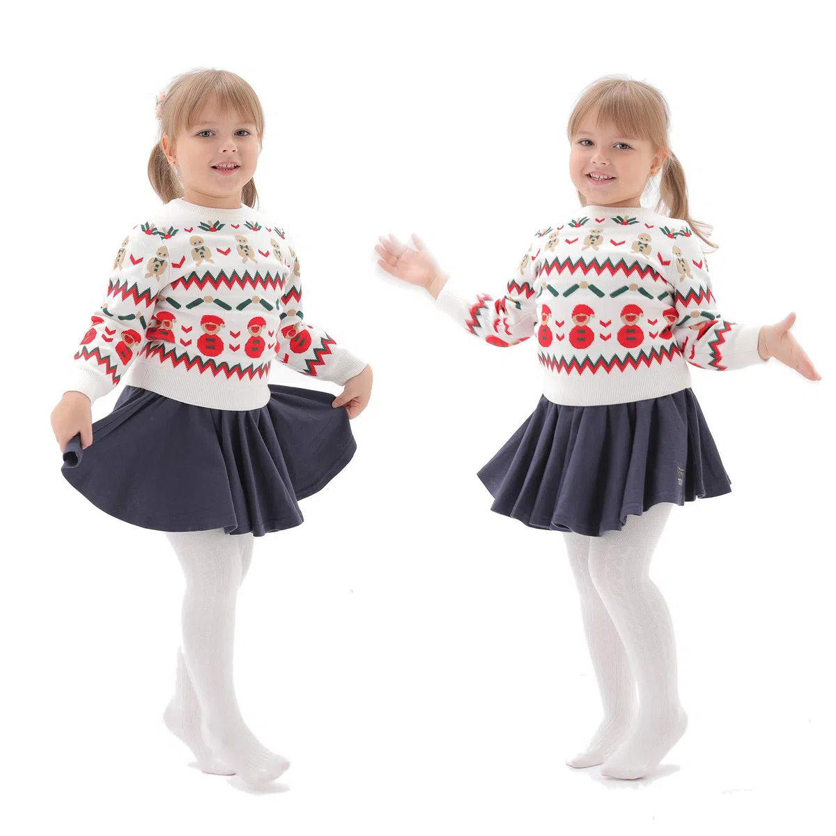 EPEIUS Mallas Gruesas De Punto Trenzado Para Bebé Niña, Medias Algodón Recién Nacido, 3/4/5/6 Unidades, Cablenegro/ , Paquete 3, Eses, Blanco, Rosa, 12-24 M