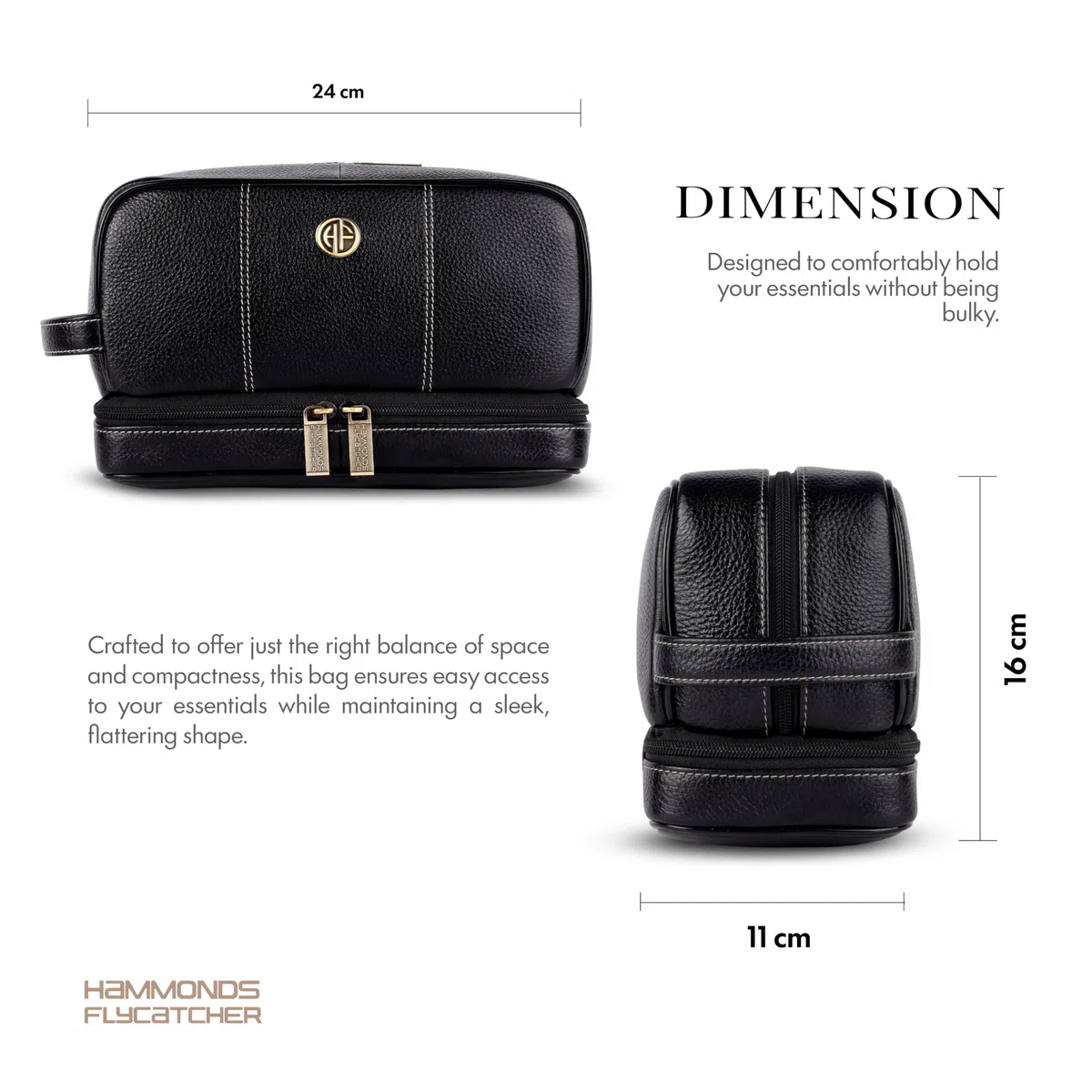 Hammonds Flycatcher Bolsa de afeitado de cuero genuino para hombre, kit de cuero Dopp, bolsa de aseo de viaje, organizador de kit de higiene y aseo personal, cuero libre de crueldad y estuche de