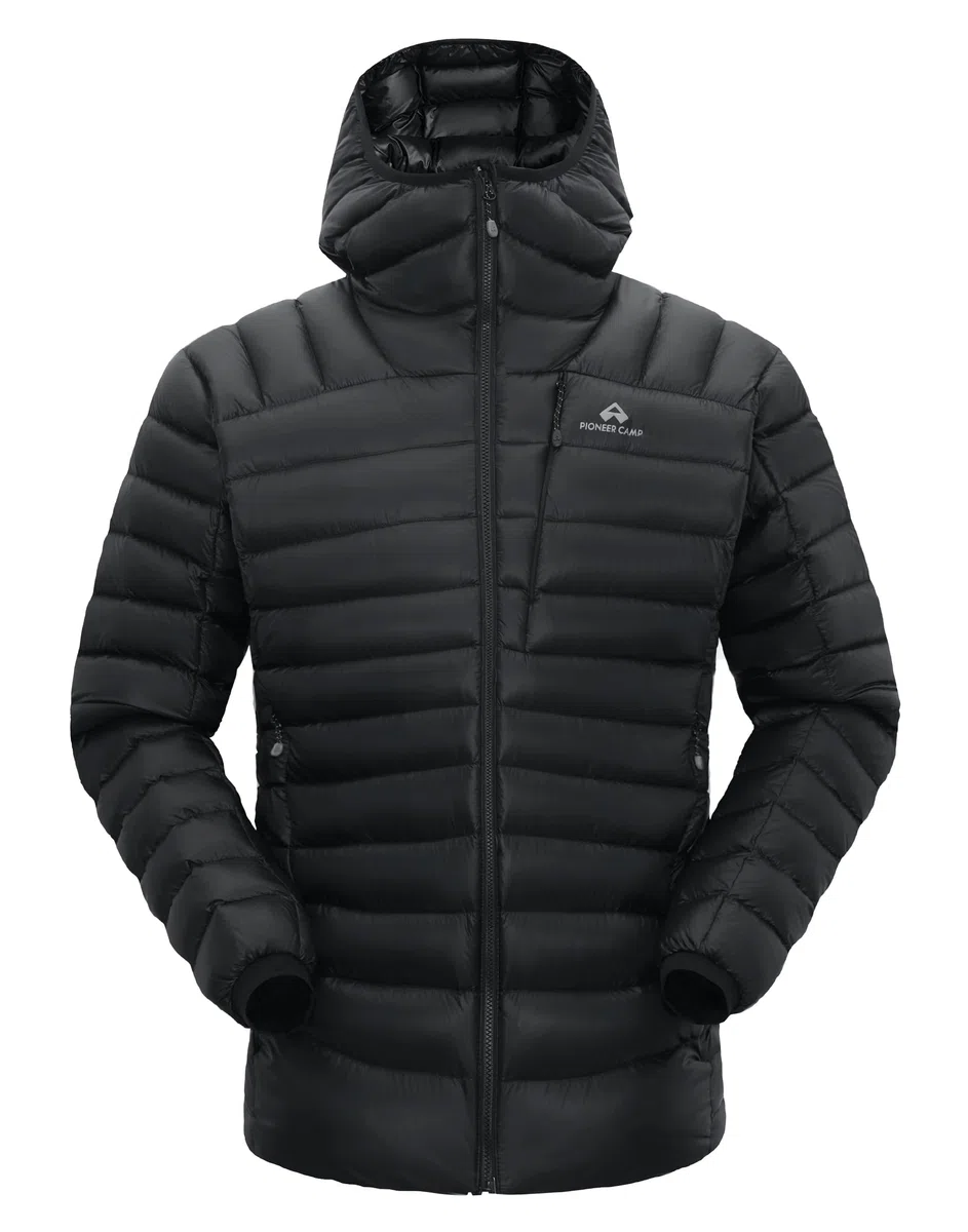 Pioneer Camp Chaqueta de plumón para hombre 850FP, 90 % plumón, resistente al agua, forro K, ligera, para montañismo, esquí, trekking
