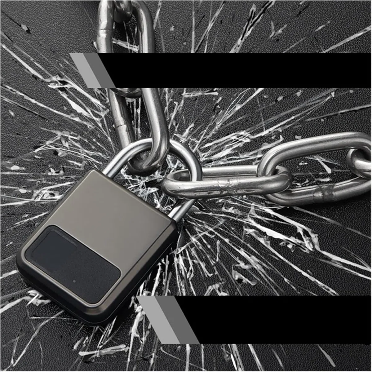 Candado inteligente con huella dactilar, Candado de huella digital sin llave carga USB bicicleta gimnasio equipaje puerta principal Multicolor(Gray)