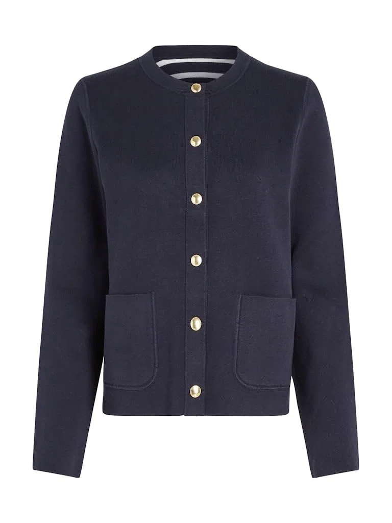 Tommy Hilfiger Chaqueta de Punto Mujer Cardigan Co Jersey Reversible Cardi con Botones