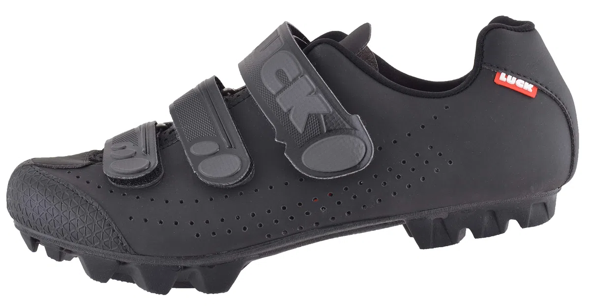LUCK Matrix Revolution. Zapatillas Ciclismo MTB. Hombre, Mujer. Suela de Carbono Rígida y Ligera. Triple Velcro para un Ajuste Zapatos Ciclismo montaña Negro (47 EU, Negro)