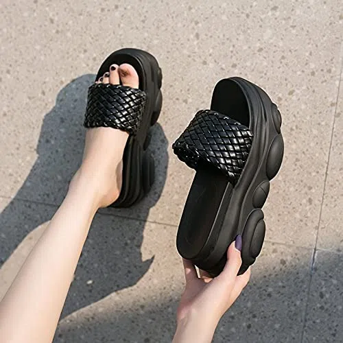 YHQZNLXQ Zapatillas de Mujer, Zapatillas de Plataforma de Verano para Mujer, Zapatos de Playa al Aire Libre, Chanclas de Antideslizantes con cuña para Mujer