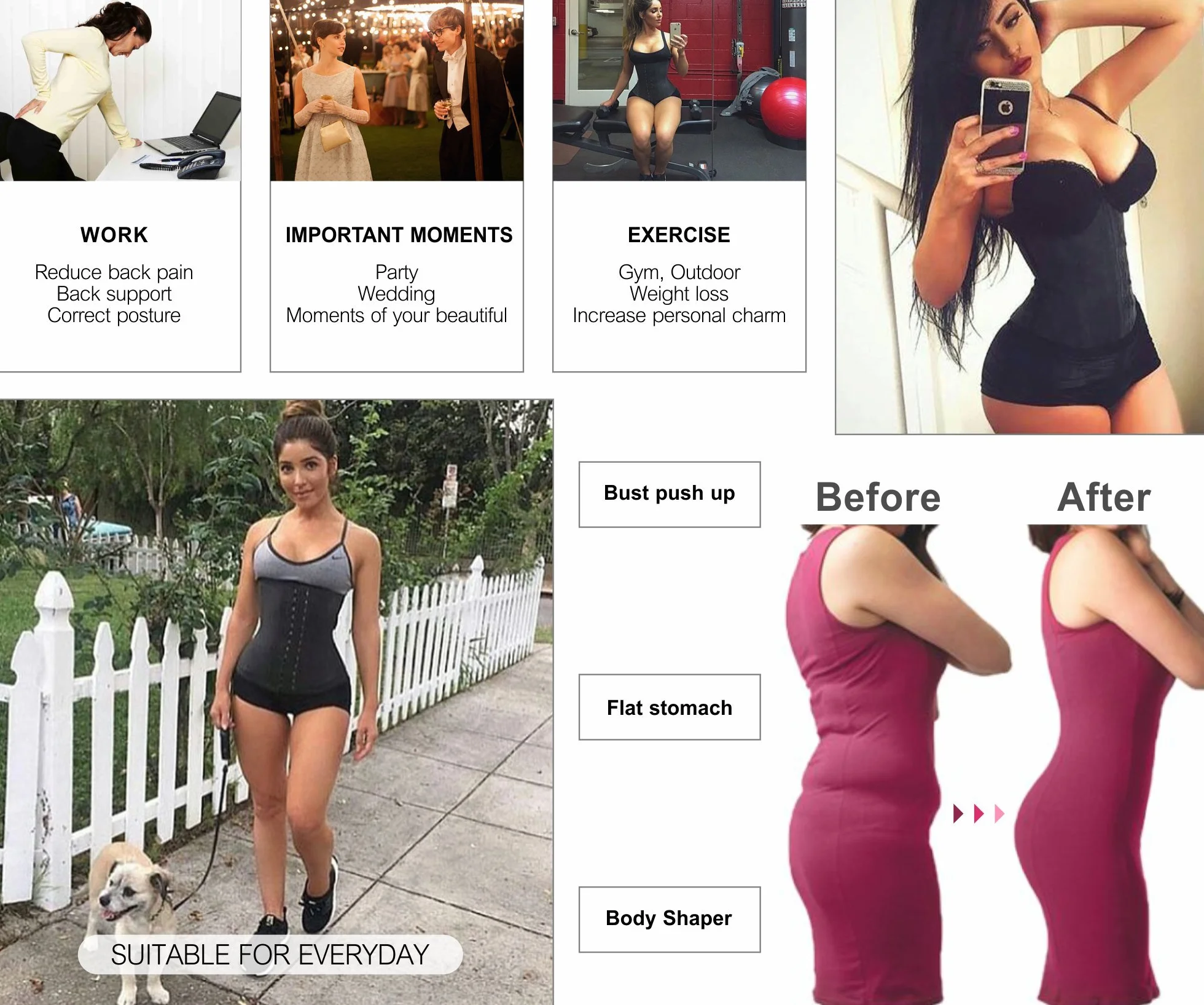 YIANNA Faja Reductora Mujer Abdomen Corset Reductor Fajas Colombianas Reductoras Body Moldeador Cinturilla Deportiva