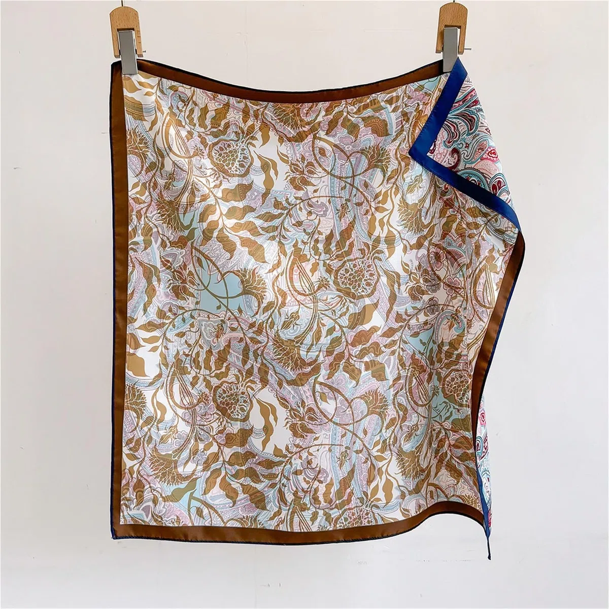 Bufanda de Seda for Mujer, 1 Uds., Bufanda Cuadrada de Seda de imitación, pañuelo de Doble Cara for Mujer, Diademas Estampadas, chales
